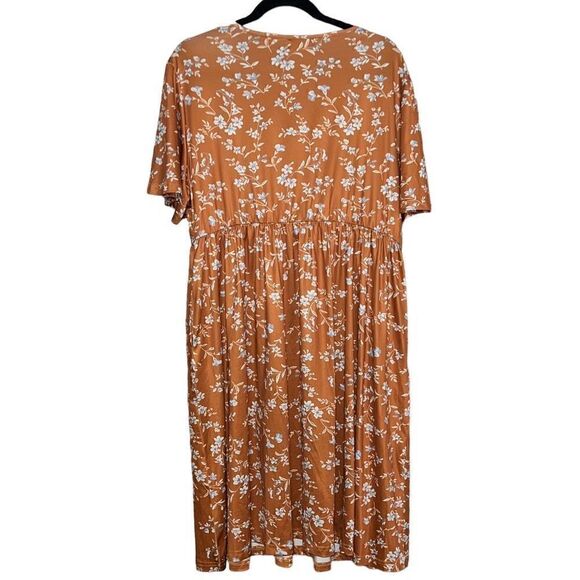 AMZ PLUS Plus Size V-Neck A-Line Faux Wrap Dress Size 2XL - Picture 3 of 7